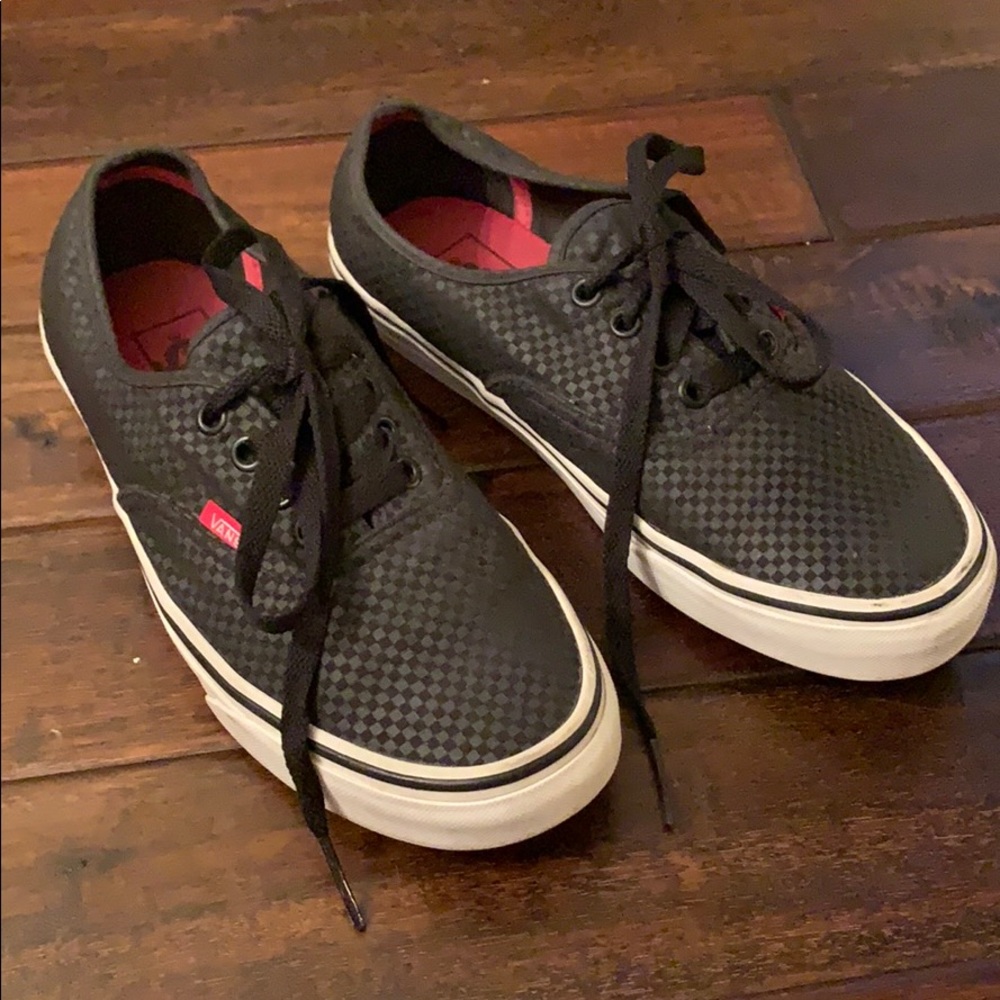 Classic Black Checkered Vans Lace Ups